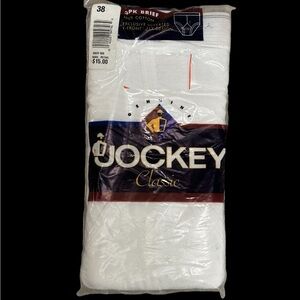 Men’s 3 Pkg Vintage Jockey 38 Brief White 1996 Y Front Fly Style 9007CR Cotton